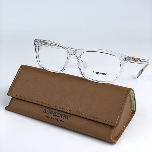 NEW Burberry BE2334 Elm 3024 Transparent Rectangle Unisex Eyeglasses - Picture 1 of 12